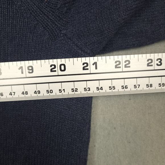 Banana Republic Men's Wool Pullover Sweater Sz Large 1/4 Button Ribbed Mock Neck - Picture 6 of 9